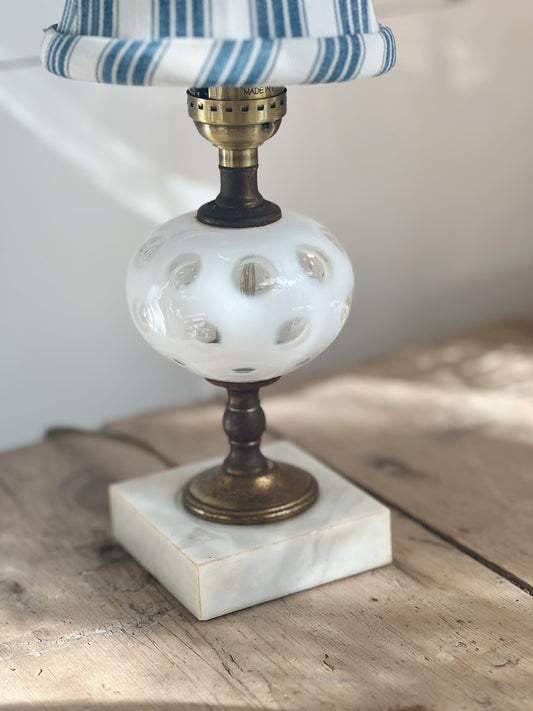 Vintage Petite Lamp with Glass Base