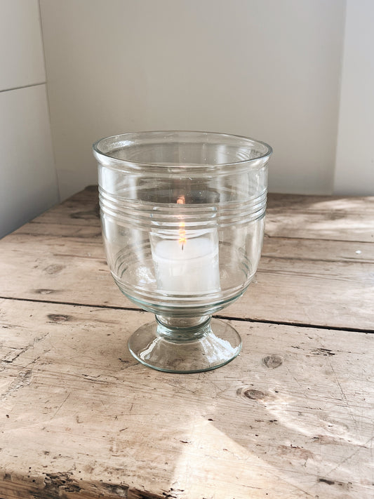 Hand-Blown Glass Classic Stripe Hurricane