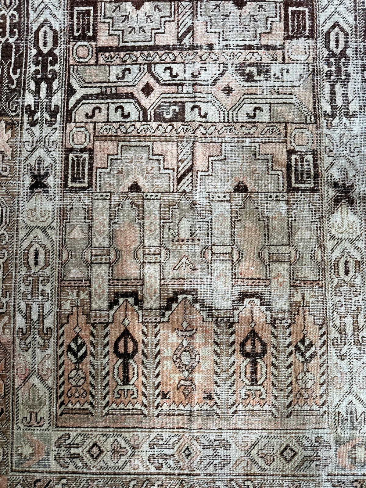 Vintage Small Khotan Rug in Taupe