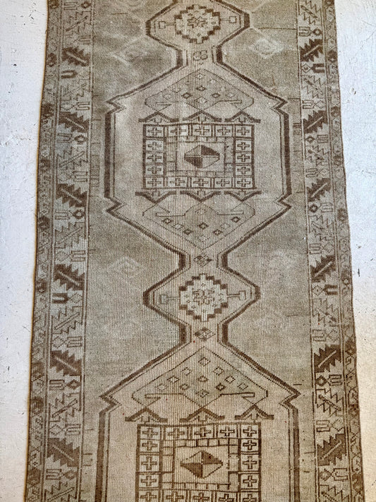 Vintage Turkish Wool Runner in Browns