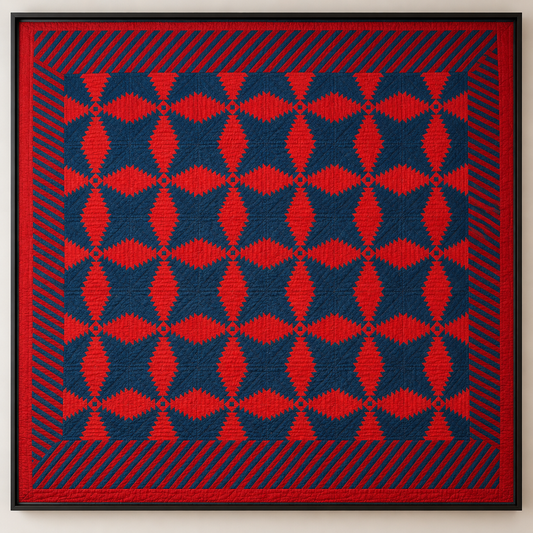 Antique Custom Framed Pineapple Quilt