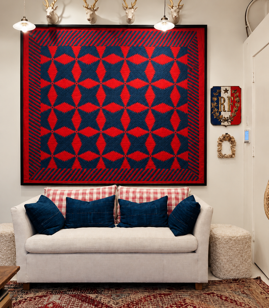 Antique Custom Framed Pineapple Quilt