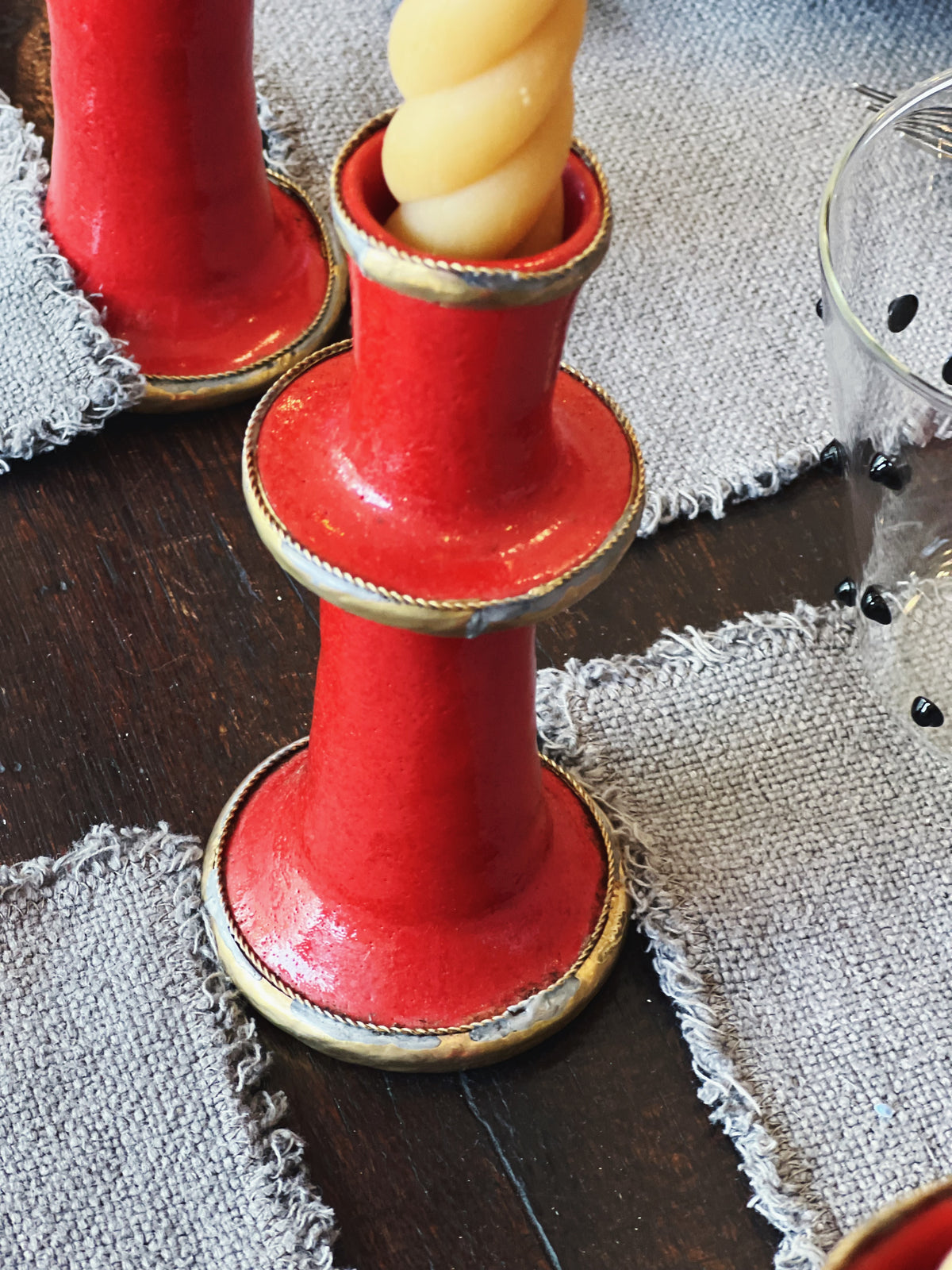 Handmade Glazed Taper Candle Holder