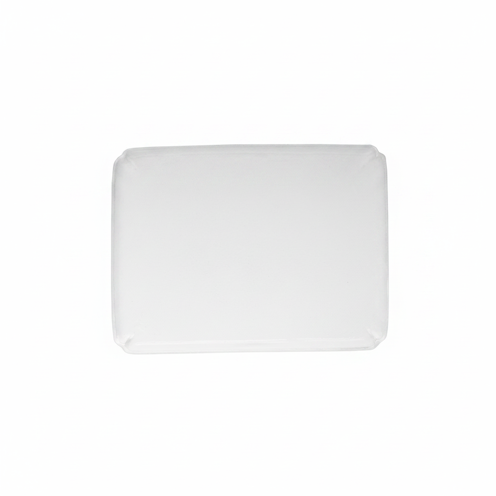 White rectangular pillow on a white background