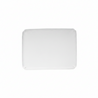White rectangular pillow on a white background