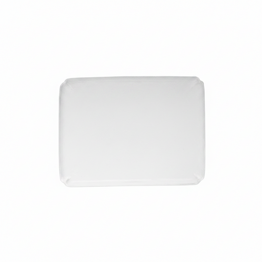 White rectangular pillow on a white background