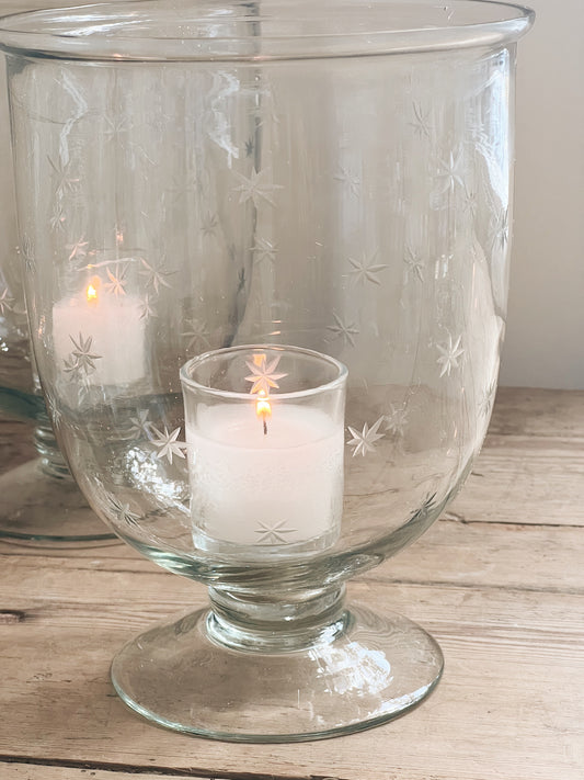 Hand-Blown Glass Star Hurricane