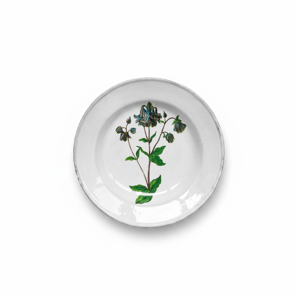 John Derian Columbine Flower Soup Plate