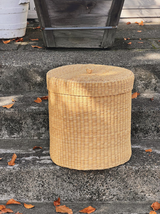 Peruvian Round Handwoven Lidded Basket