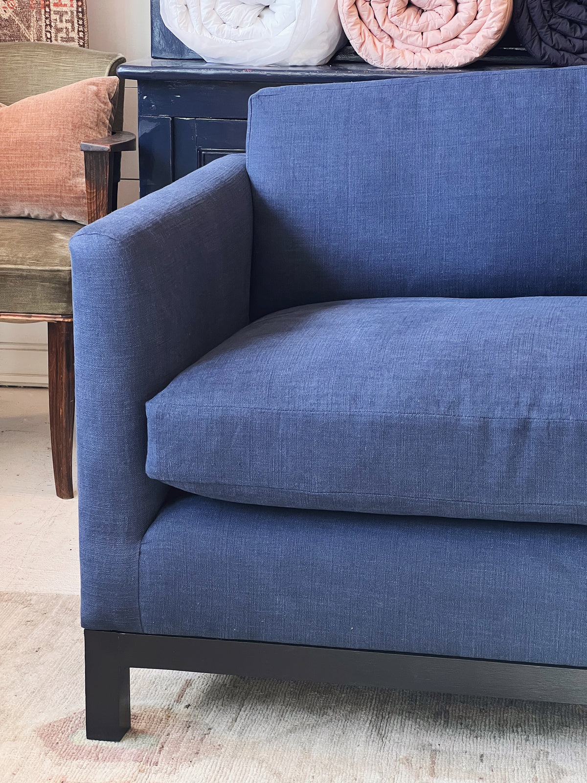 Bespoke Belgian Linen Loveseat