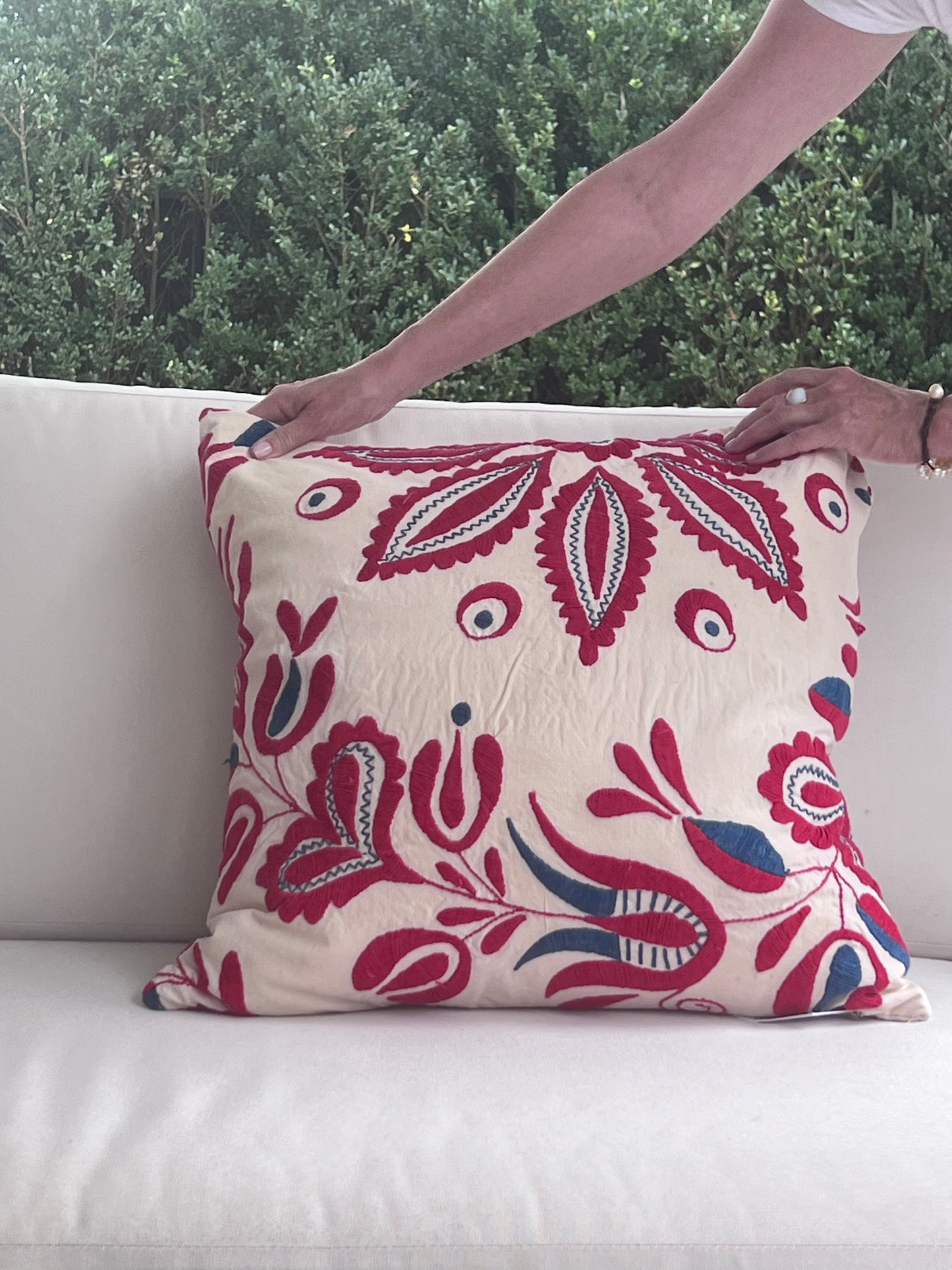 Vintage Suzani Embroidered Pillow