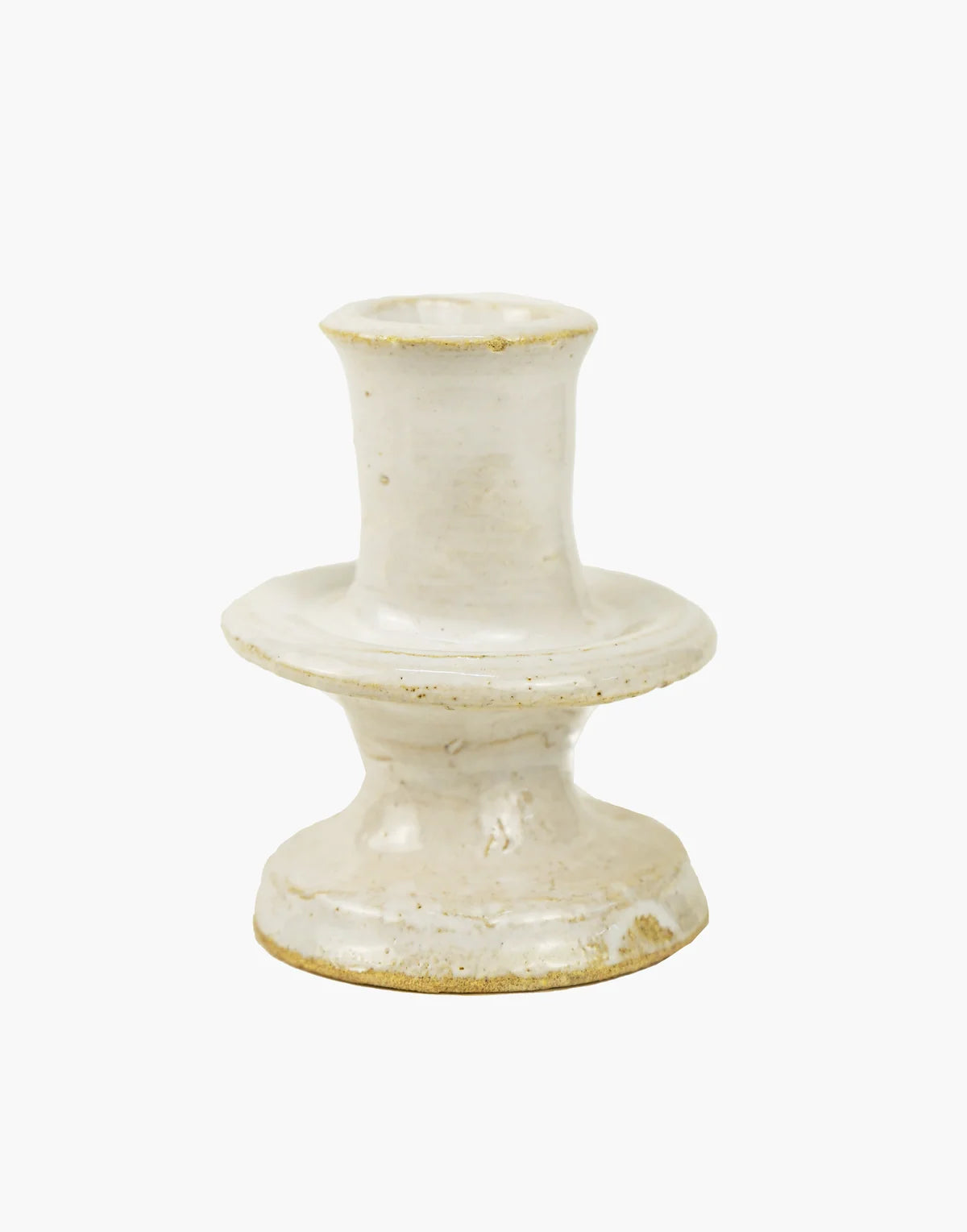 White Tamegroute Pottery Candlestick Holder