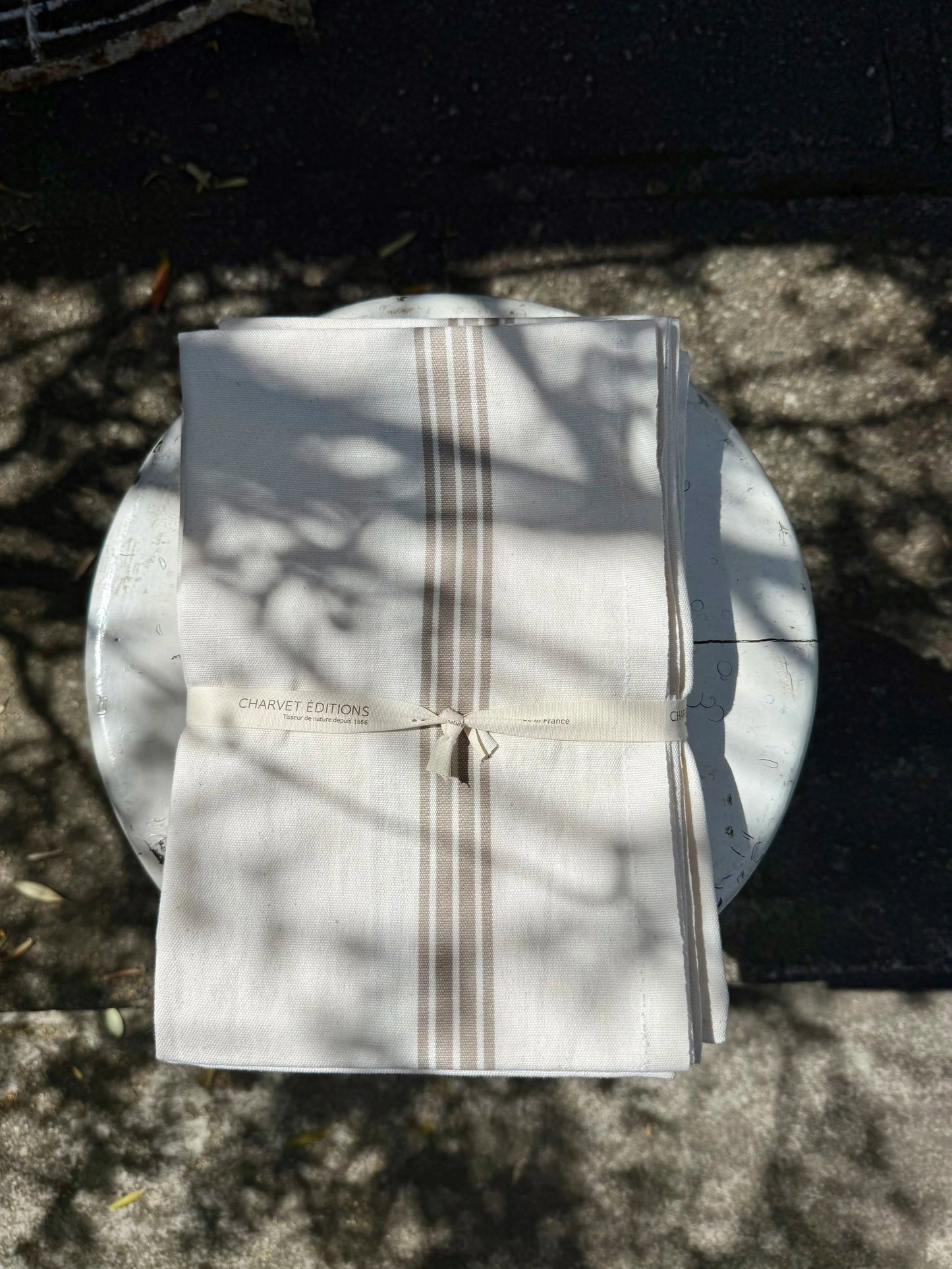 Charvet Editions Neutral Piano Tea Towel