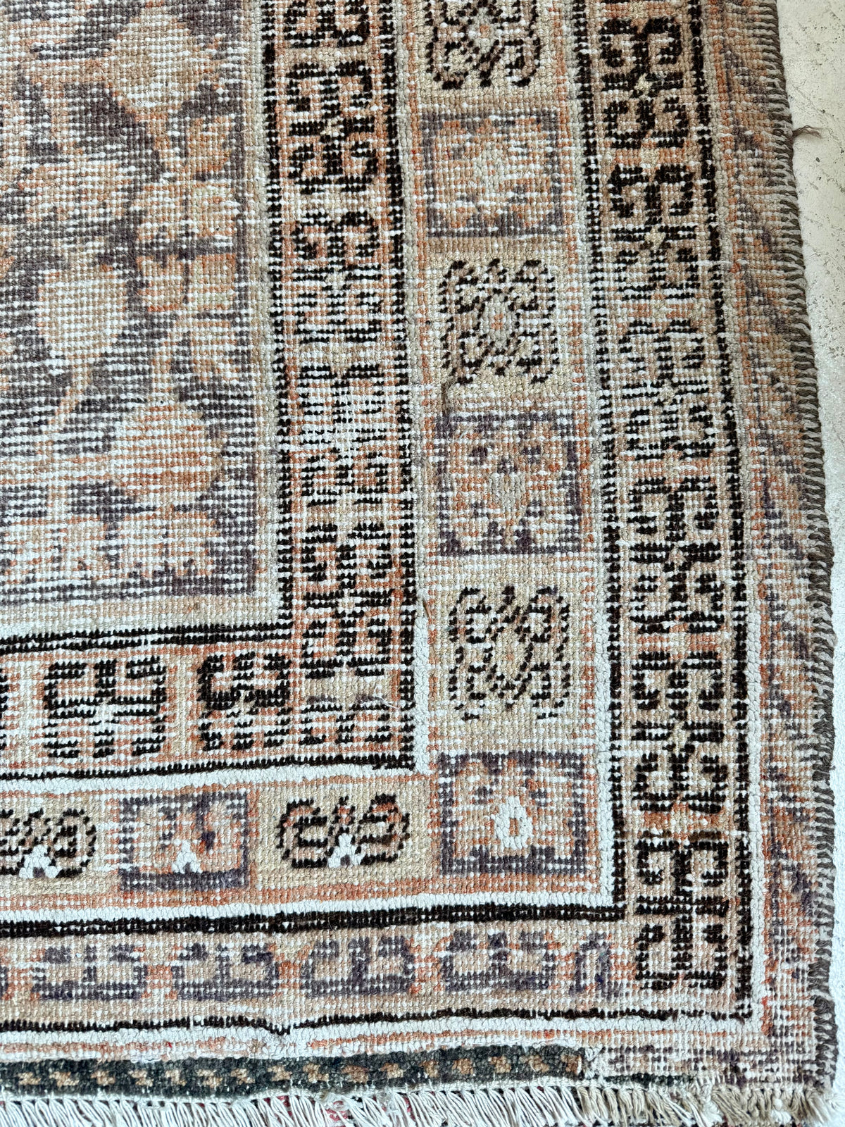 Vintage Small Khotan Rug in Browns