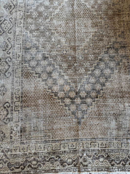 Vintage Medium Khotan Rug in Ivory & Taupe