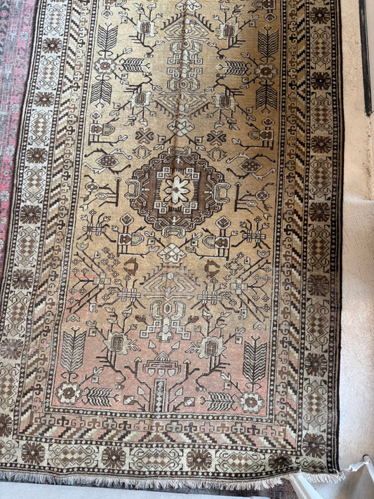 Vintage Large Khotan Rug in Golden Camel