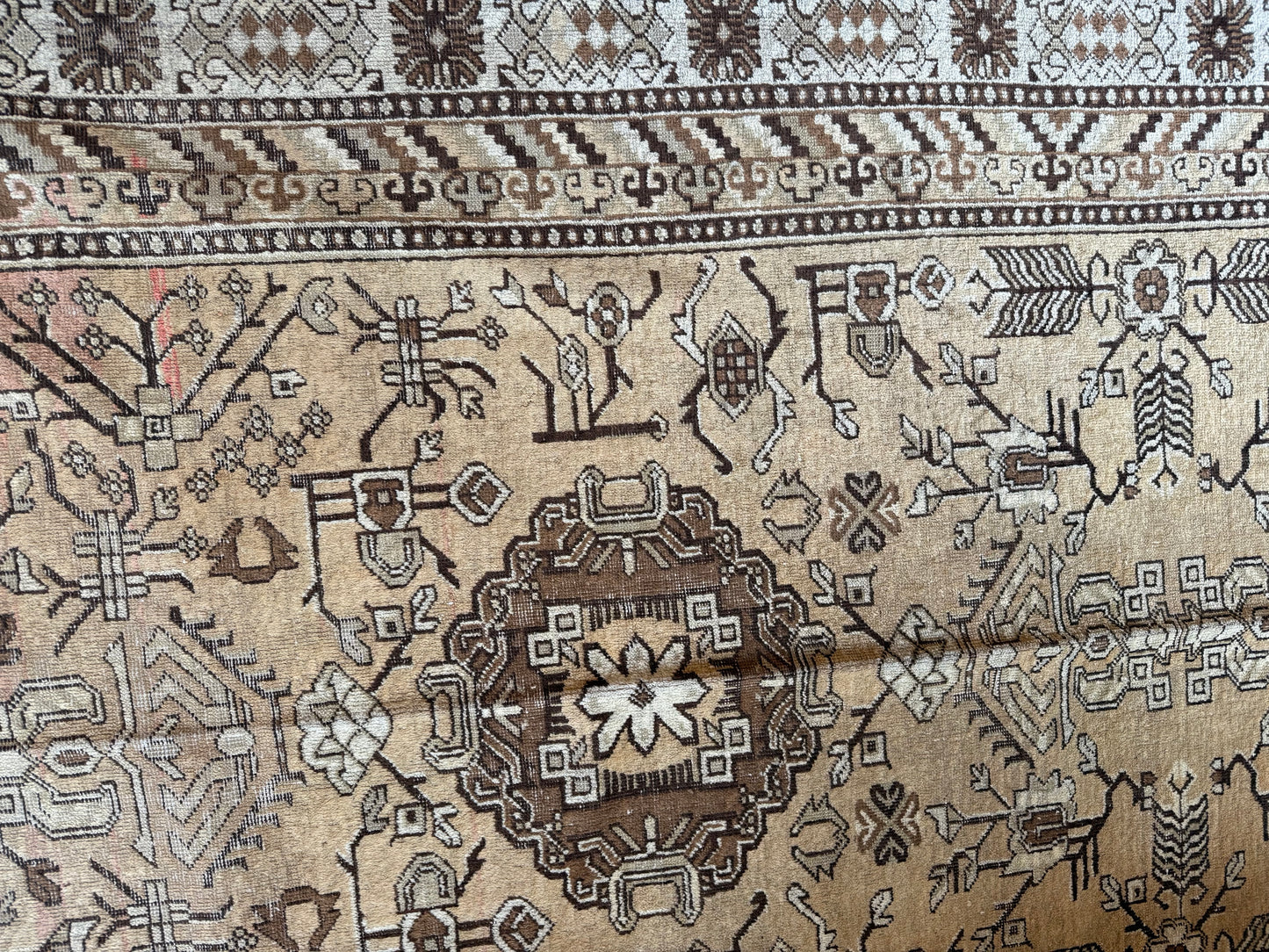 Vintage Large Khotan Rug in Golden Camel