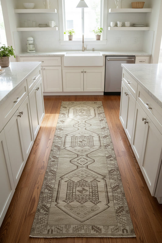 Vintage Turkish Wool Runner in Browns