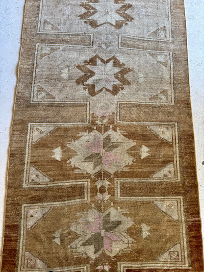 Vintage Turkish Wool Runner in Neutrals