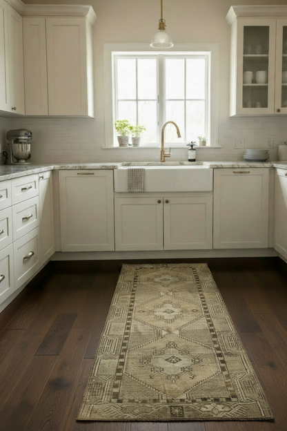 Vintage Turkish Runner in Neutrals