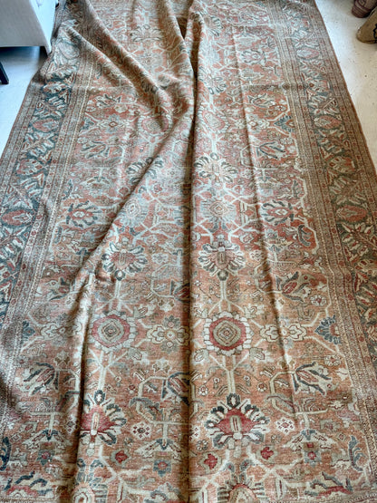 Vintage Large Mahal Persian Rug in Terracotta