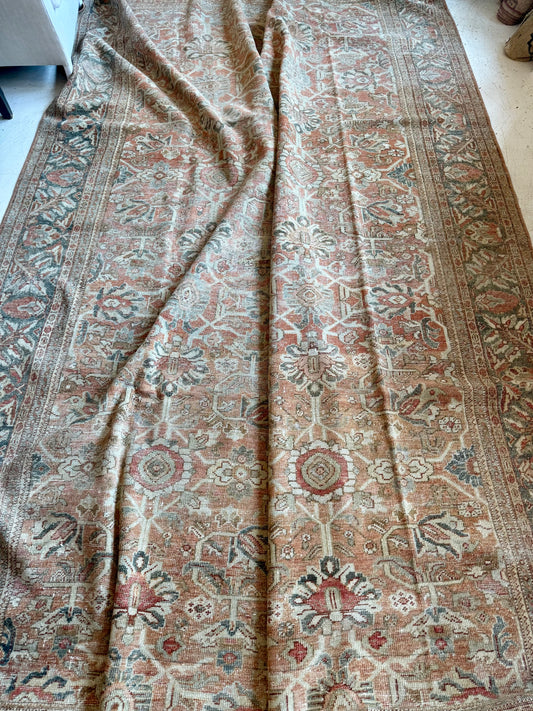 Vintage Large Mahal Persian Rug in Terracotta