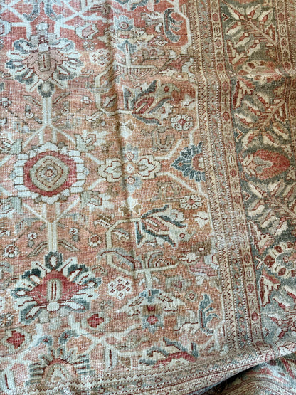Vintage Large Mahal Persian Rug in Terracotta