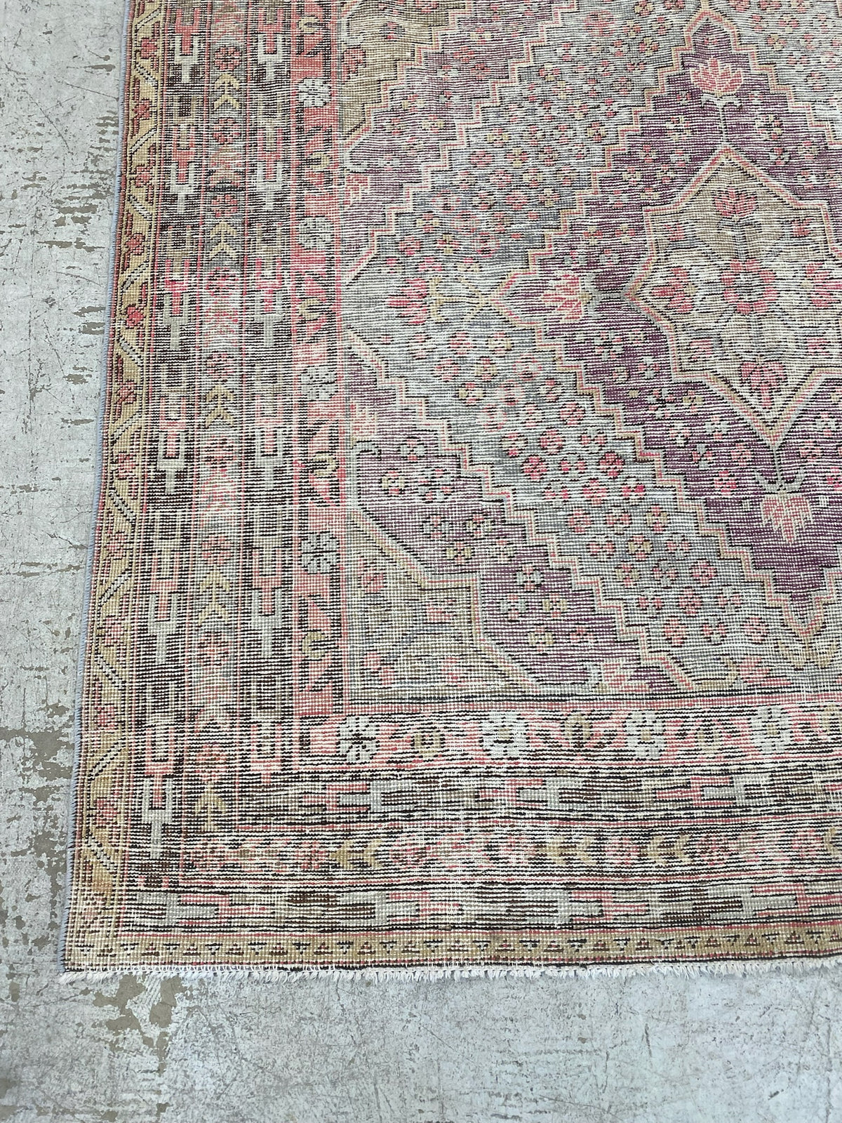 Vintage Medium Khotan Rug in Pink & Sage