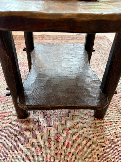 Spanish Hand-Carved Oak Side Table