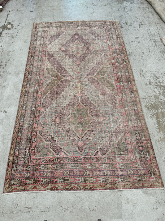 Vintage Medium Khotan Rug in Pink & Sage