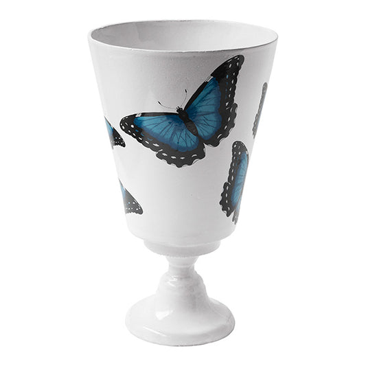 John Derian Blue Butterflies Vase