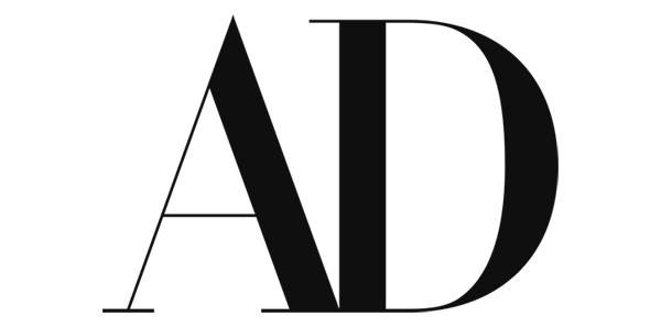 Black 'Architectural Digest: AD' logo on a white background